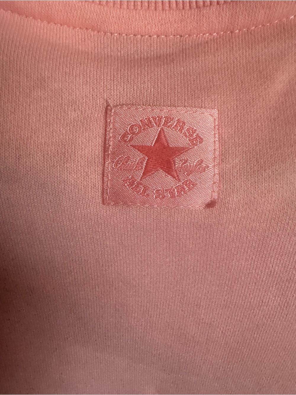 Converse Pink Chuck Taylor Cropped Fleece Sweatshirt NEW Size L - Picture 6 of 7
